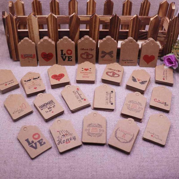 

gift wrap 100 pcs scalloped kraft paper card / style tag wedding favour price label with and part tags 5x3 cm
