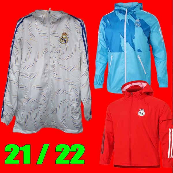 

s- 21 22 real madrid tracksuits jacket hoodie sweatsuits ramos windbreaker uniform soccer coat nacho benzema training wear modric kroos m, Black