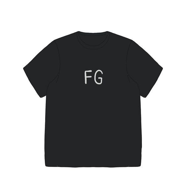 

fear of god fashion brand high street fog short sleeve main line loose fg short sleeve t-shirt fashion brand men and womenli, White;black