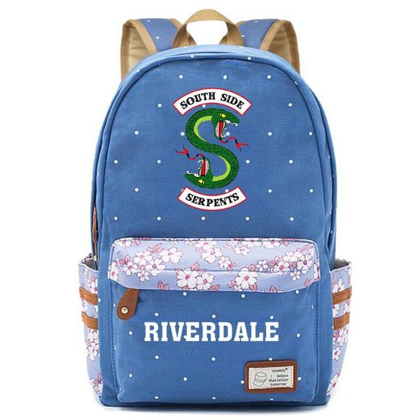 

backpack snake 's chock'lit shoppe riverdale flowers dot boy girl school bag women bagpack teenagers schoolbags canvas femme