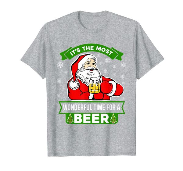 

funny christmas santa claus most wonderful time for a beer t-shirt, White;black