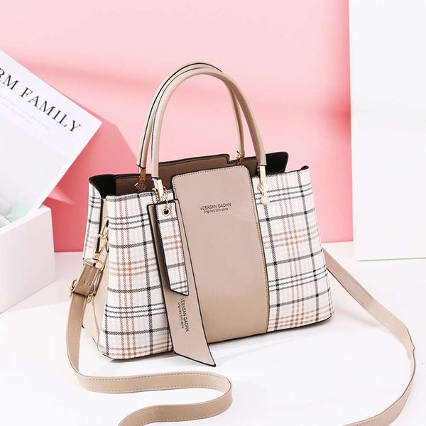 

hbp 2021 new plaid fashion stitching handbag large capacity versatile gilded one shoulder messenger bag