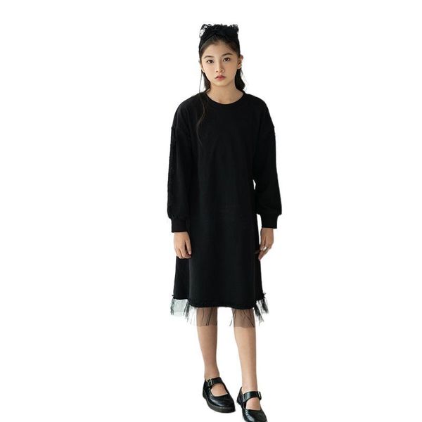 

girl's dresses yourseason girl lace midi autumn spring kids long sleeved princess dress black fall teen children fashion clothes, Red;yellow