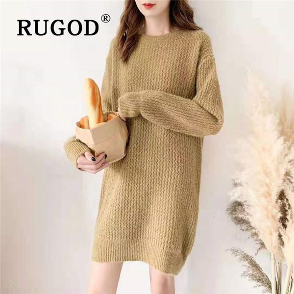 

rugod sweater woman new winter warm thick long style pullovers o neck loose knitted pull fashion female casual solid soft 1, White;black