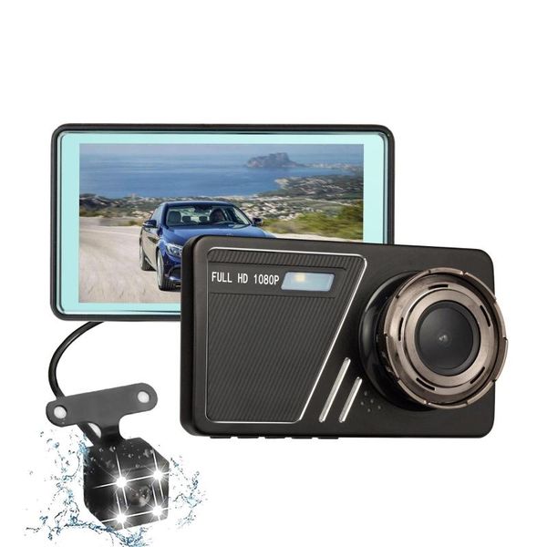 

digital cameras elrvike type of dual lens 4.5 "touch screen recorder 1080p high definition night vision vehicle dvr