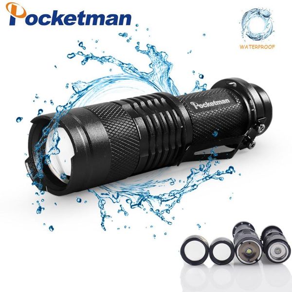 

4000lm mini led q5 t6 led torch adjustable focus zoom flash light lamp use 14500 and 18650 battery give gift