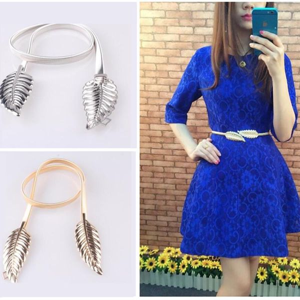 

belts 2021 women's spring metal waist chain alloy leaf fashion luxury belt dress wedding coat accessories strap, Black;brown