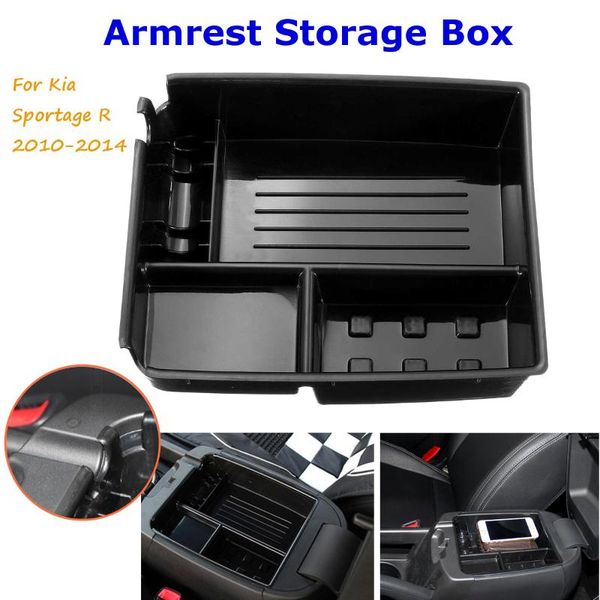 

car organizer abs central storage pallet armrest container decorative box case for kia sportage r 2010 2011 2012 2013 2014