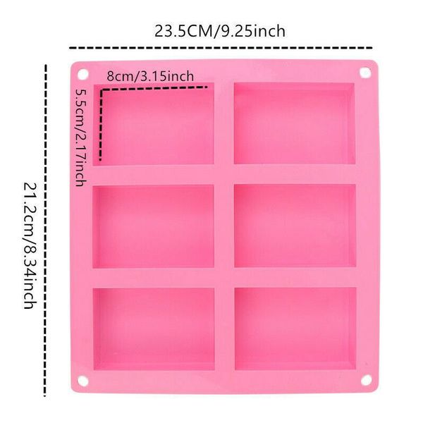 

craft tools silicone soap mould 6 cavity rectangle bake tray portable for homemade diy mold dfds889
