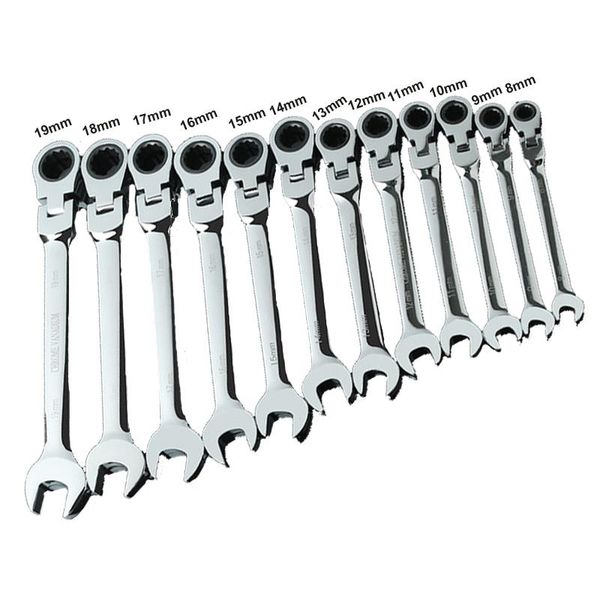 

hand tools 14-22mm flexible head ratchet spanner combination wrench a set of keys gear handle chrome vanadium d38a