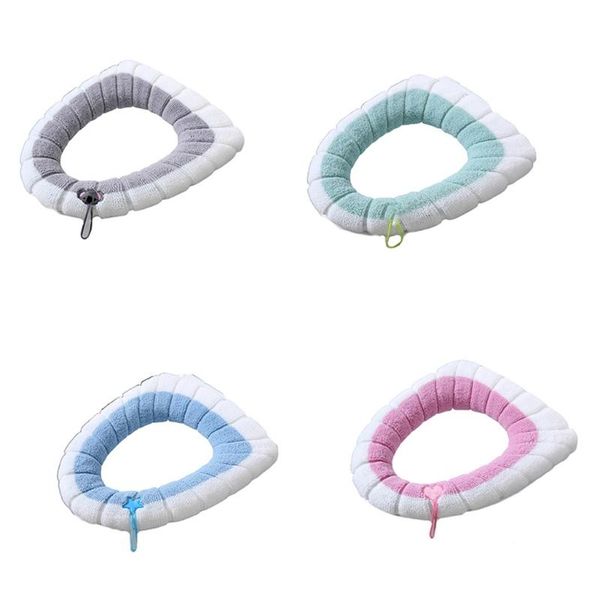 

toilet seat covers bathroom cover cushion o-shape soft winter warmer mat pad universal size washable stretchable