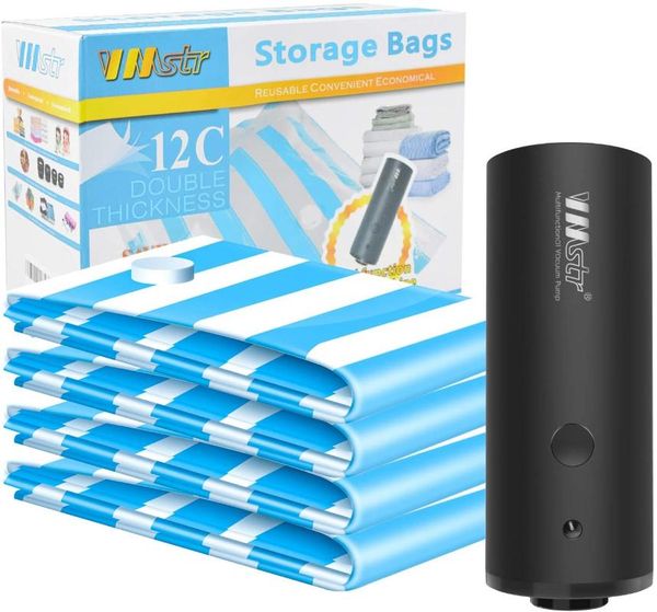 

storage bags vacuum with electric pump reusable clothes packaging medium small space saver for travel and home use