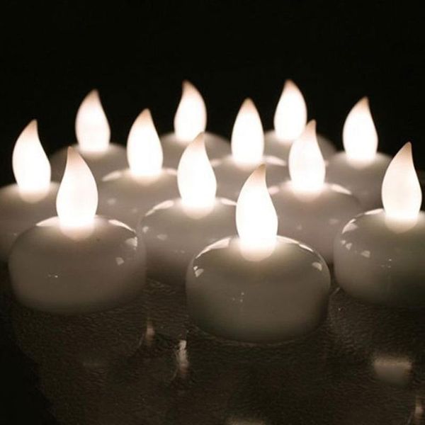 

12pcs flameless tea light battery operated waterproof for wedding home decor float on water party led floating candle lamp candles