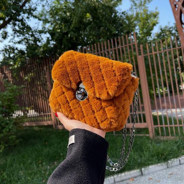 

evening bags handbags for women 2021 latest style crossbody fashion plush small square bag western chain messenger underarm