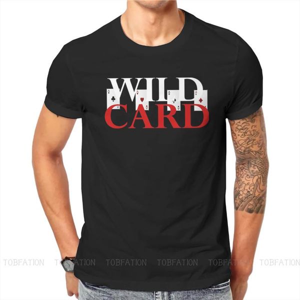 

men's t-shirts graphics poker card wild essential tshirt harajuku gothic clothing oversized cotton o-neck t shirt, White;black