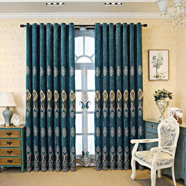 

curtain & drapes european-style modern minimalist chenille embroidered light luxury curtains for living dining room bedroom