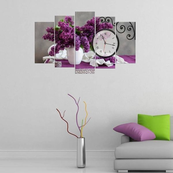 

wall clocks purple violetÂ 5 piece mdf clock tableÂ