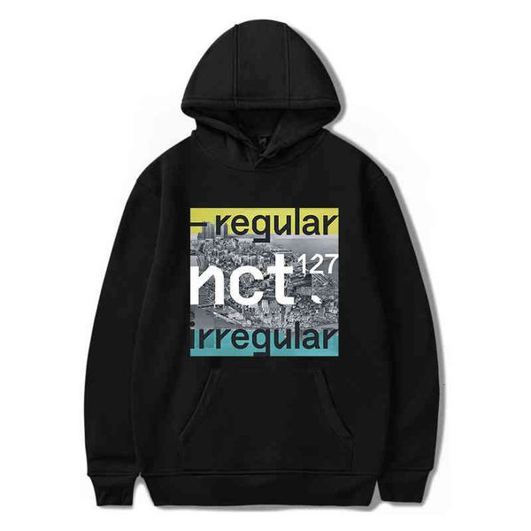 

women's hoodies & sweatshirts selling nct 127 sweatpants male/female casual fashion loose hoodies imprint 127 hip hop sweater q3kf, Black