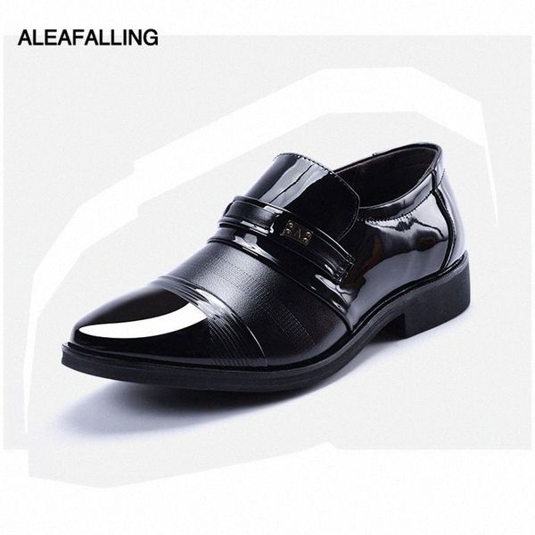

aleafalling patchwork breathable men formal shoes pointed toe patent leather oxford shoes wedding men dress business mds22 q9fc#, Black