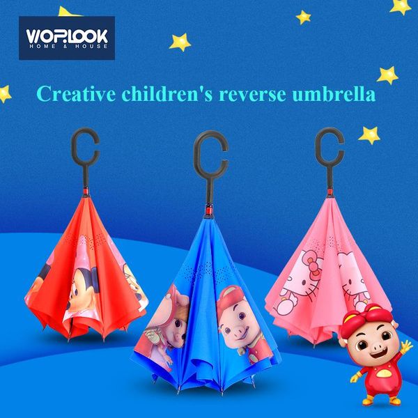 

umbrellas hand double-layer reverse umbrella anti-receiver straight rod non-wet weatherproof