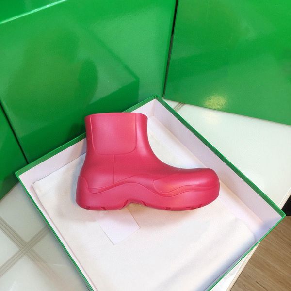 

autumn winter womens rain boots woman ankle boot leather lady platform sleeve rainboots designer rubber shoe fashion thick soled women shoes, Black