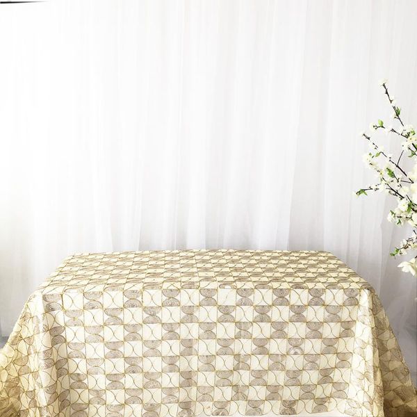 

table cloth 2021 may arrival embroidery champagne ground gold sequin for wedding