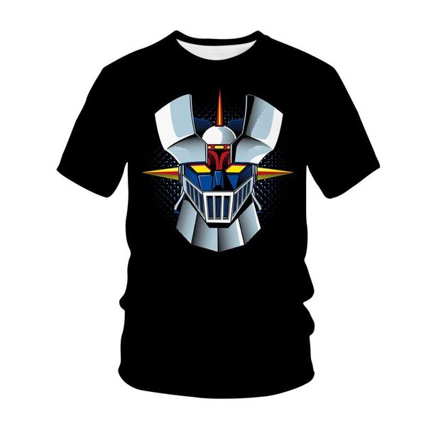 

men's t-shirts mazinger z 3d print t-shirt anime movie robot streetwear men women casual fashion t shirt kids boy girl tees clot, White;black