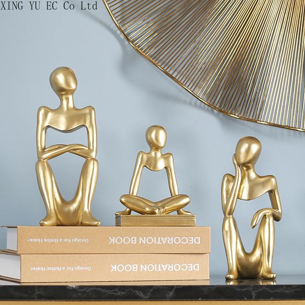 

nordic abstract golden figure modern light luxury decoration creative home accessories resin crafts sculpture decoration