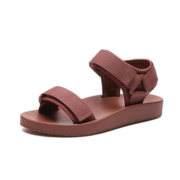 

plus 44 women sandals slip on elastic band peep toe female summer shoes platform flat roman sandals ladies comfortable footwear, Black