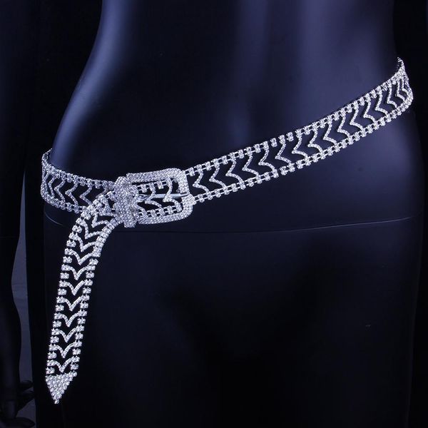 

full diamond waist chain belt bling crystal body chain gold & silver hollow body chain hip hop personalized jewelry for men women wholesale
