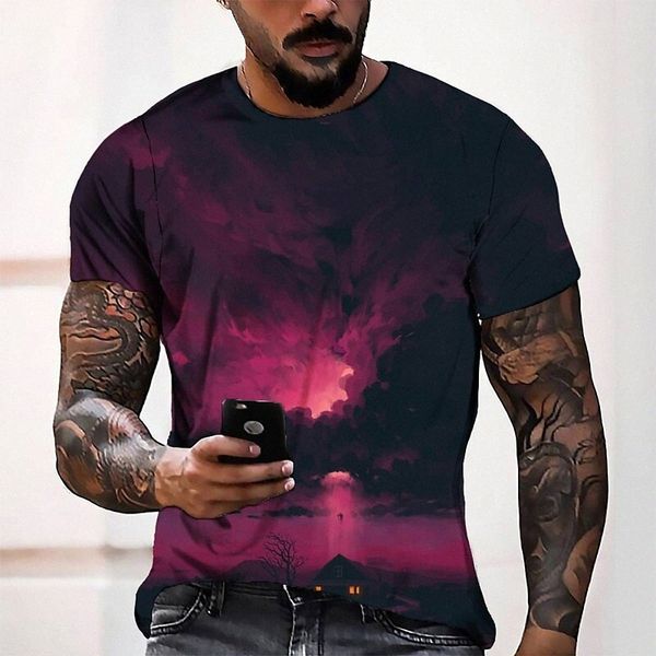 

men's tee t shirt 3d print graphic round neck casual daily 3d print short sleeve fashion designer cool comfortable red s85e#, White;black
