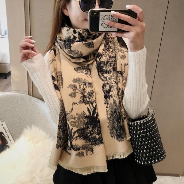 

scarves scarf women cashmere winter spring long warm woman shawl tropical rainforest printed original brand, Blue;gray