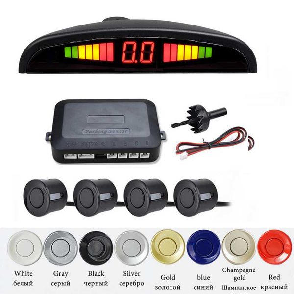 

car rear view cameras& parking sensors auto parktronic led sensor with 4 reverse backup radar monitor detector system display12v8colors