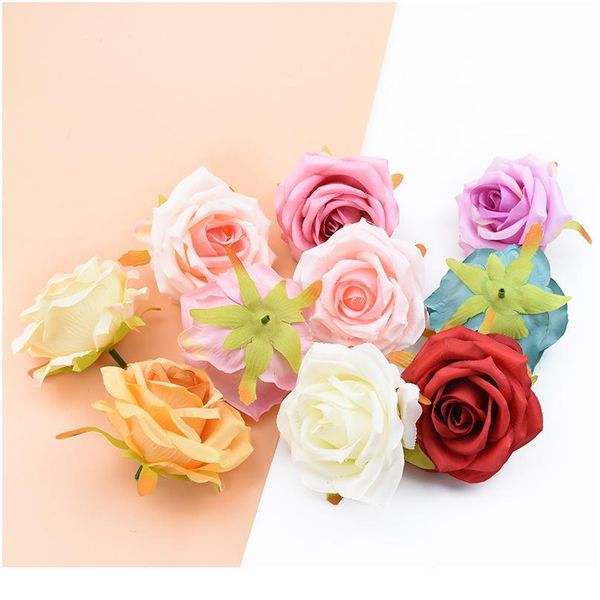 

2pcs silk teddy bear of roses flower wall scrapbook diy christmas wreath wedding home decoration accessories artificial jllhor