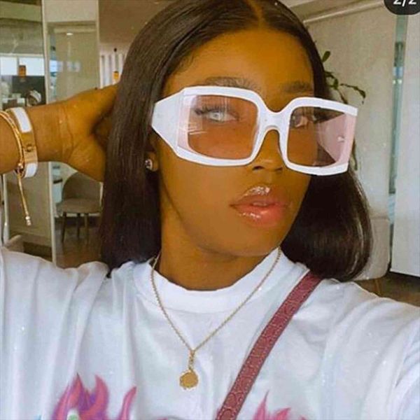 

vintage oversized rivet square sunglasses for women brand elegant black white sun glasses female uv400 wide leg shades, White;black