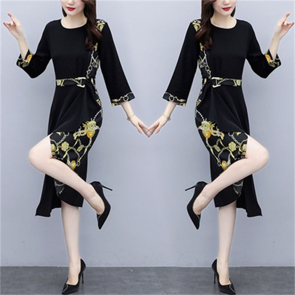 

more size 5xl woman's christmas gown splicing up ladies... strips broad korean bathrobe... longue femme dressed as 4cmr, Black;gray