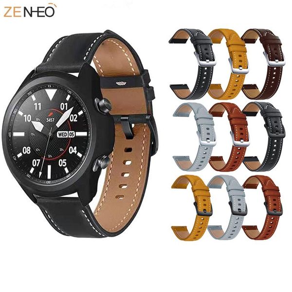 

watch bands 22mm leather band bracelet for samsung galaxy 3 45mm/ gear s3/ 46mm watchband sport huawei gt wristband, Black;brown