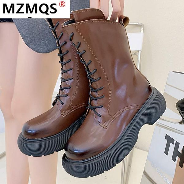 

boots fashion 2021 women autumn winter female round toe platform zipper shoes ankle short motorcycle, Black