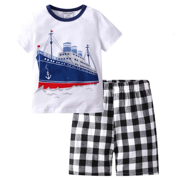 

boys and girls suits summer short sleeve children's suit pure cotton wear, White