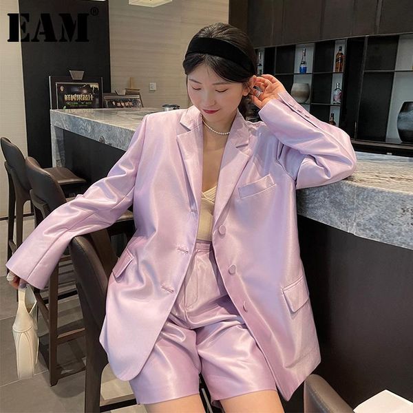

women's suits & blazers [eam] women purple brief big size casual blazer lapel long sleeve loose fit jacket fashion tide spring autumn 2, White;black