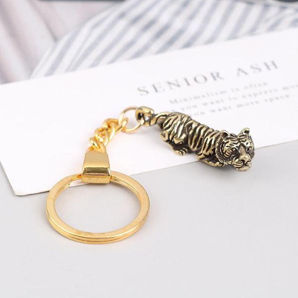 

party favor 2022 year of tiger key ring pendant vintage copper lucky keychain charm