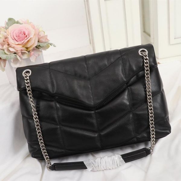 

lady women's luxury puffer designer messenger bag handbags quilted bag leather loulou designer shoulder medium real handbags women&#039