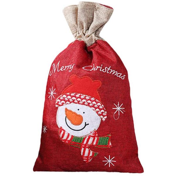 

christmas drawstring bags santa claus gift bag candy pack linen storage packet