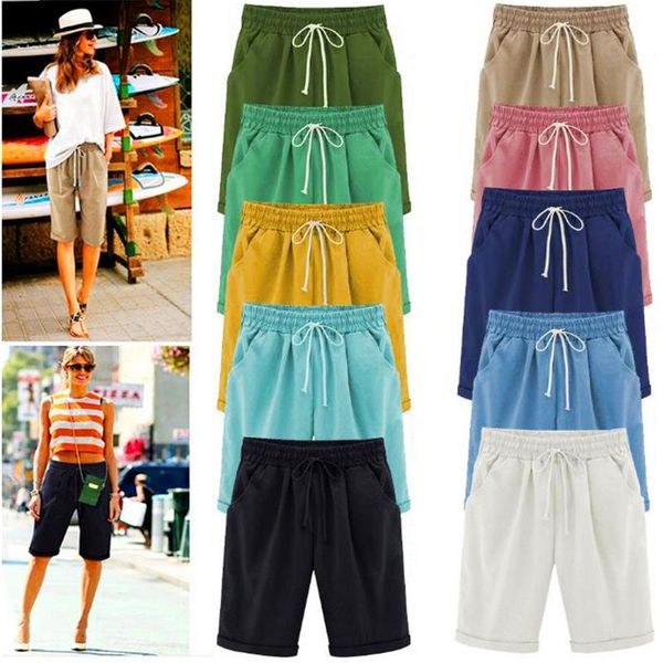 

women's shorts fashion women summer short pants casual solid color high waist female streetwear elastic plus size, White;black