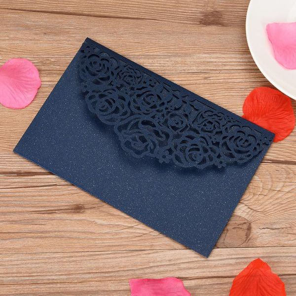 

greeting cards 10pcs wedding invitation card rose flower party cover pearl paper hollow holders with inner sheet