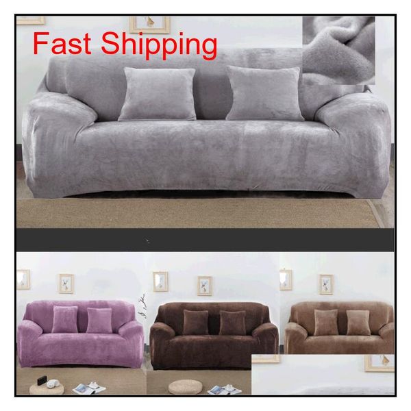 

solid color plush soft thicken elastic sofa cover universal sectional slipcover 1 seater winter stretch couch cover for living room xm 0zbuv
