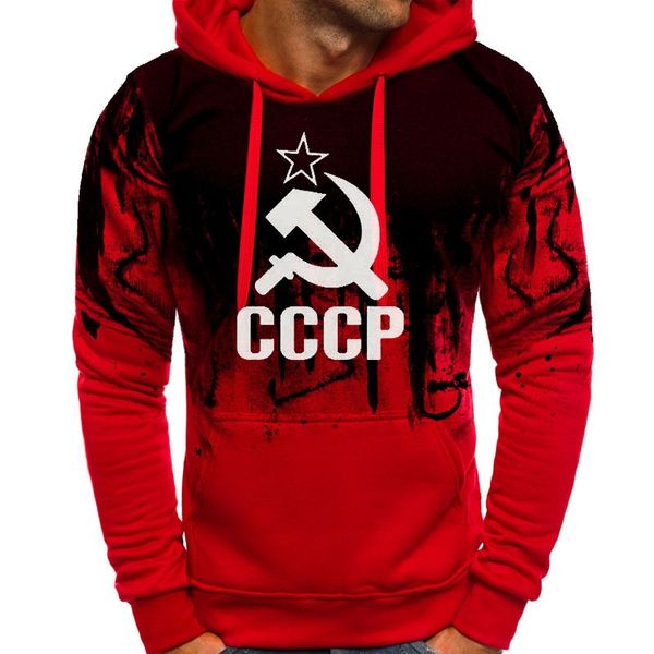 Últimas Pintura de Tinta CCCP URSS Russo Homens Hoodie Hip Hop Street Wear Sweatshirts Skate Homens / Mulher Pullover Hoodies