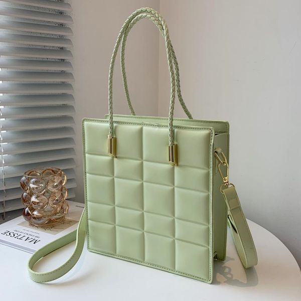 

evening bags grid small pu leather crossbody bag for women 2021 summer luxury shoulder ins chic handbags tote