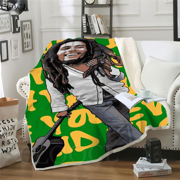 

cloocl reggae legendary singer bob marley 3d print harajuku air conditioning blanket teens bedding throw blanket plush quilt