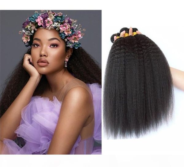 

viya 8a malaysian real human hair extensions hairstyle for kinky straight yaki weave bundles 10-30inch ing, Black